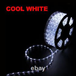 50' 100' 150' LED Rope Lights Christmas Lights Outdoor Cool White Waterproof