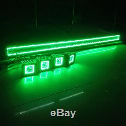 50 LED Light bar + 4x 3'' Pods with Remote RGB Halo Multi Color Change Chasing