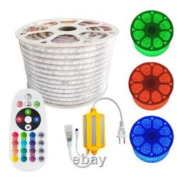 5050 RGB LED Strip 110V Waterproof IP67 Outdoor Flexible Ribbon Light Remote