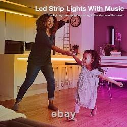 50FT 60FT 70FT 80FT WiFi 60LEDs/M Waterproof RGB LED Strip Light with Music Sync