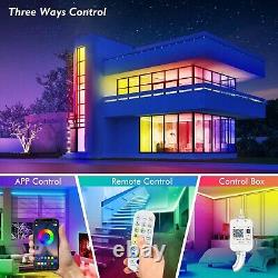 50FT 60FT 70FT 80FT WiFi 60LEDs/M Waterproof RGB LED Strip Light with Music Sync