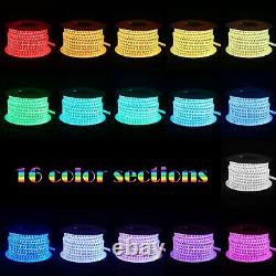 50FT Flexible Neon Rope Light RGB Color Changing Strip Lighting Party Christmas
