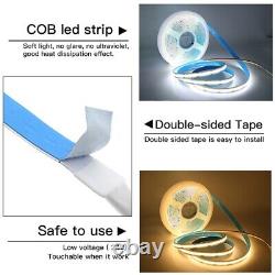 50M COB LED Strip 2700K-6500K White CCT Dimmable 24V For Home Room Light Decor