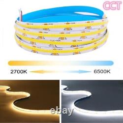 50M COB LED Strip 2700K-6500K White CCT Dimmable 24V For Home Room Light Decor