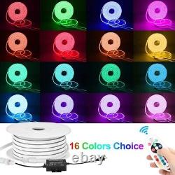 50ft LED RGB Neon Rope Light IP67 Waterproof Multicolor Lighting For Decoration