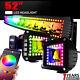 52 LED Light Bar Combo RGB Color Changing Chasing Strobe Remote Control For SUV