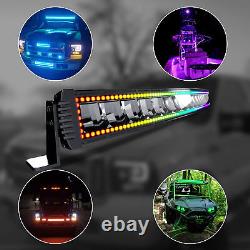 52 LED Light Bar Combo RGB Color Changing Chasing Strobe Remote Control For SUV