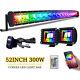 52 LED Light Bar Offroad Driving RGB Halo Color Changing & Harness For Pickup