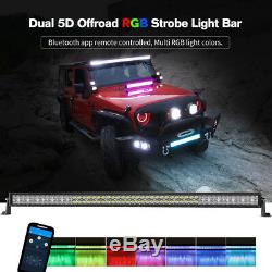 52 Straight LED Light Bar Combo Multi Color Change OffRoad For Ford+Wiring Kit