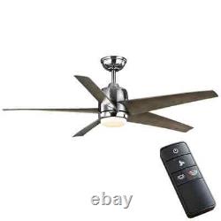 54 In Color Changing Integrated LED Polished Nickel Ceiling Fan Light Kit Remote