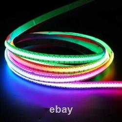 5V WS2812B COB RGBIC LED Pixel Strip Light Rope Individual Addressable 400LEDs/m