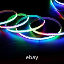 5V WS2812B COB RGBIC LED Pixel Strip Light Rope Individual Addressable 400LEDs/m