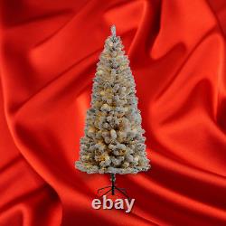 6.5 ft Pre-Lit G50 Color-Changing LED Trinity Flocked Pine Artificial Christmas