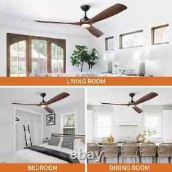 60 in. Indoor Color Changing LED Black Ceiling Fan with Light and Remote