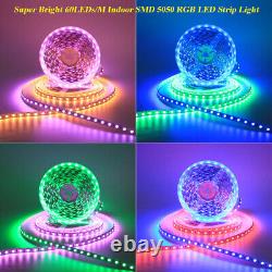 60M 50M 40M 30M 20M 10M 60LED/M Waterproof WiFi Music RGB LED Strip Light 12V