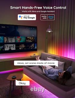 65.6Ft RGBIC LED Strip Lights for Bedroom, Smart Alexa Compatible, DIY Multiple