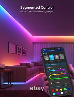 65.6Ft RGBIC LED Strip Lights for Bedroom, Smart LED Strip Lights Alexa Compatib