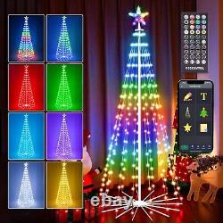 6FT 265LED Outdoor Christmas Tree, Color Change Prelit Smart Cone Christmas Tree