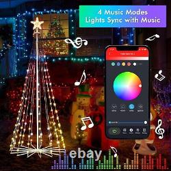 6FT 265LED Outdoor Christmas Tree, Color Change Prelit Smart Cone Christmas Tree