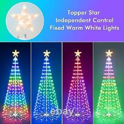 6FT 265LED Outdoor Christmas Tree, Color Change Prelit Smart Cone Christmas Tree