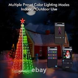 6FT 265LED Outdoor Christmas Tree, Color Change Prelit Smart Cone Christmas Tree