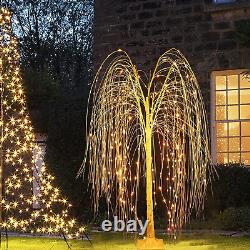 6FT LED Lighted Willow Tree Outdoor, Color Changing Willow Tree Lights with Remo