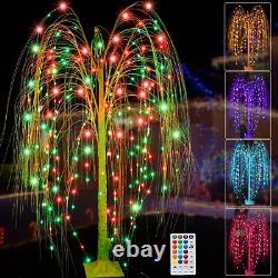 6Ft LED Lighted Tree Weeping Willow Tree Outdoor, Color Changing Light Up Wil