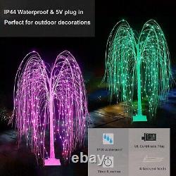 6Ft LED Lighted Tree Weeping Willow Tree Outdoor, Color Changing Light Up Wil