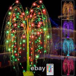 6Ft LED Lighted Tree Weeping Willow Tree Outdoor, Color Changing Light up Willow