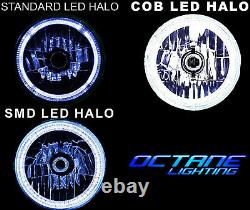 7 RGB SMD LED Multi-Color Halo Angel Eye Headlight Pair For 76-17 Jeep Wrangler