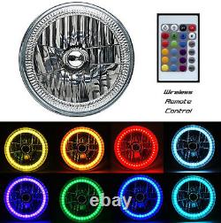 7 RGB SMD Multi-Color White Red Blue Green LED Halo Angel Eye Headlights Pair