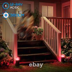 8-Pack 4.5W LED Low Voltage Pathway Light, RGBW Color Changing Light