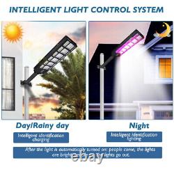 800W Commercial Solar Street Light Colorful Color Changing LED Road Lamp with Pole