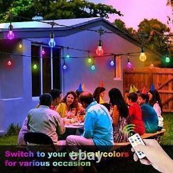 84FT Outdoor RGB String Lights Cafe LED Hanging Dimmable Fairy Light Garden