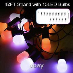 84FT Outdoor RGB String Lights Cafe LED Hanging Dimmable Fairy Light Garden