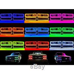 88-98 Chevy GMC Truck Color Changing LED RGB Upper Headlight Halo Ring BLUETOOTH