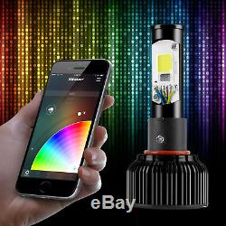 9007 Dual Function LED Headlight Bulbs + Color Changing Devil Eye Smartphone App