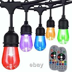 96FT Color Changing Outdoor String Lights, Commercial Grade with Music Sync