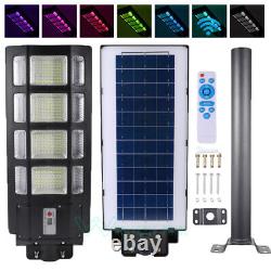 990000000LM Solar Powered Color Changing LED Street Light Outdoor Road Lamp+Pole