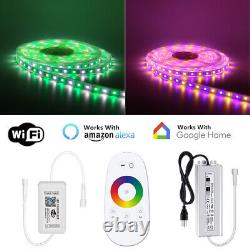 A Single Run of 20125FT RGBW WiFi Music Sync LED Strip Light Waterproof 12V PSU