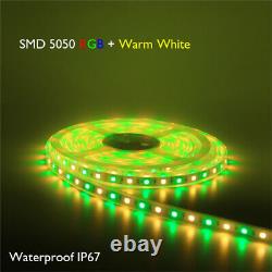 A Single Run of 20125FT RGBW WiFi Music Sync LED Strip Light Waterproof 12V PSU