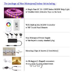 A Single Run of 20125FT RGBW WiFi Music Sync LED Strip Light Waterproof 12V PSU