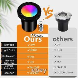 AOAXL10W RGBW Low Voltage Landscape Lights, 12-24V Color Changing Black