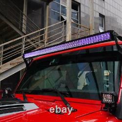 AUXBEAM 52 LED Light Bar RGB Color Changing Chasing Strobe For Jeep UTV SUV