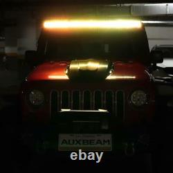 AUXBEAM 52 LED Light Bar RGB Color Changing Chasing Strobe For Jeep UTV SUV