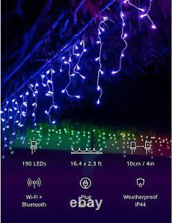 App Controlled Clear Wire LED Christmas Lights with 190 RGB Leds for Multipurpos