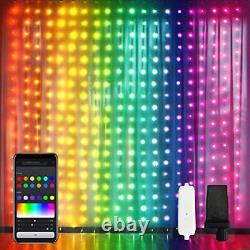 App-Controlled Color Changing Curtain Lights RGB String Lights 400 LED RGB-APP