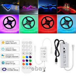 Apple HomeKit 1100FT Waterproof WiFi Music Sync RGB LED Strip Light Kit 12V PSU