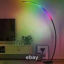 Arched LED Floor Lamp Modern Living room Lamp Curved Standing Light with Remote US