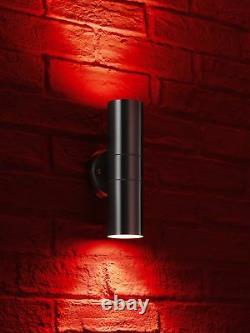 Auraglow Stainless Steel Double Up Down Outdoor LED Colour Changing Wall Light